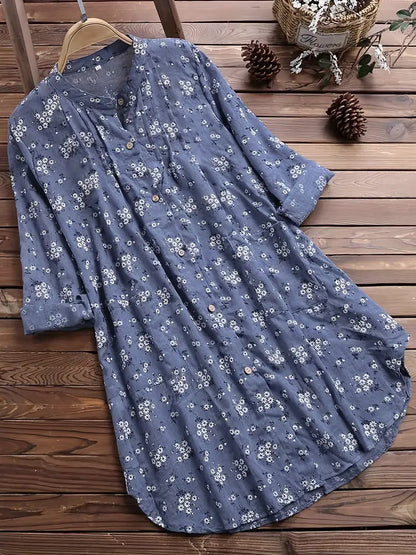 Bloemen Overhemd Dames Zomer Katoen Look – Arvella