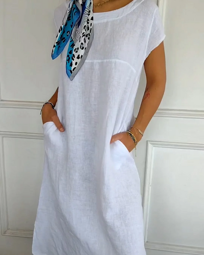 Casual dames jurk katoen A-lijn zomerlook – Serelina