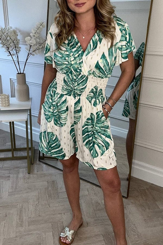 Botanische Zomer Romper met Bladprint – Caro