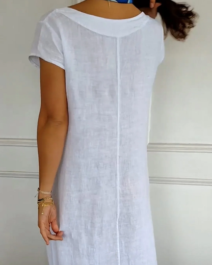 Casual dames jurk katoen A-lijn zomerlook – Serelina