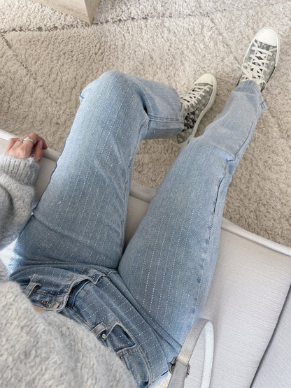 Glitter jeans met stretch voor dames – Celina