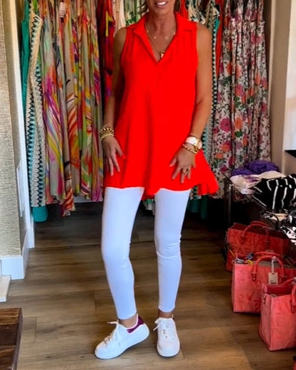 Dames top effen mouwloos zomer casual – Lureva