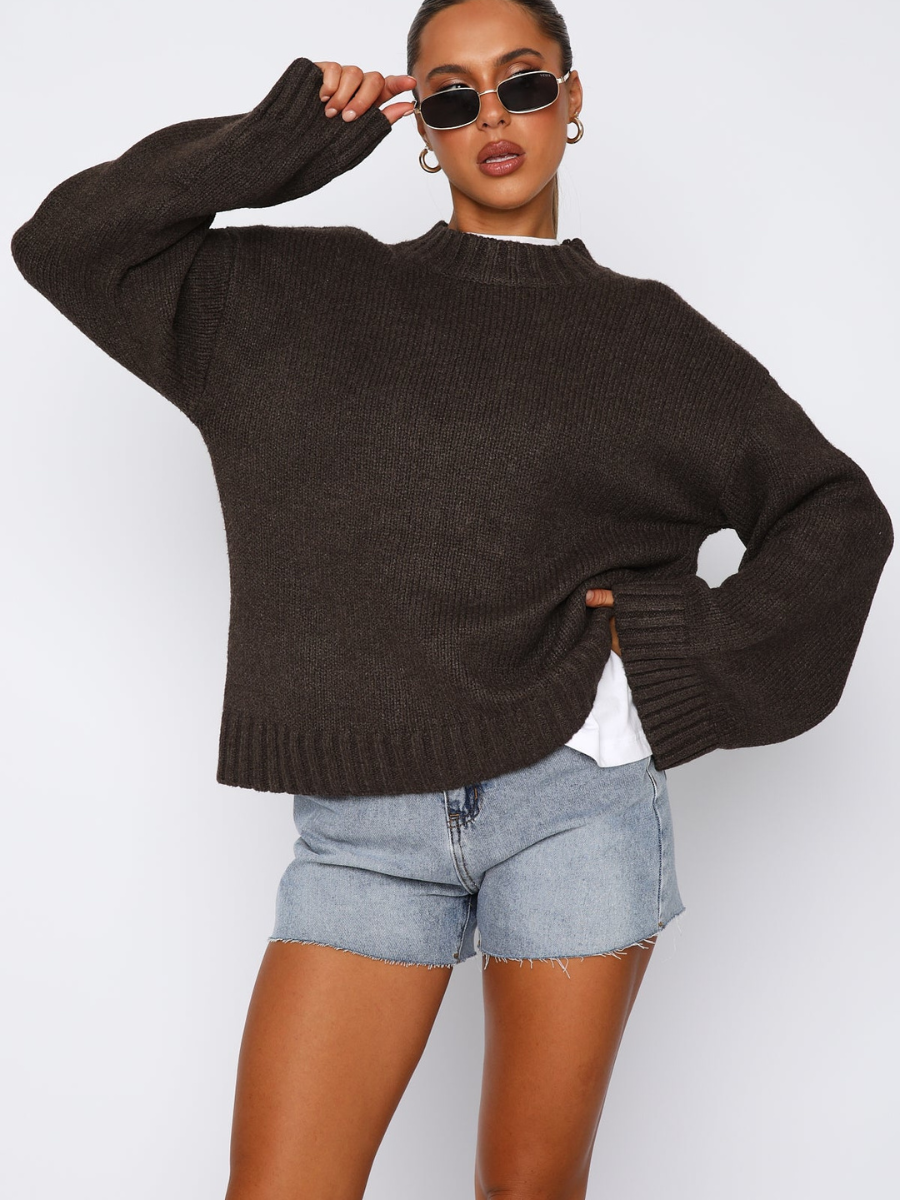 Gebreide Trui Dames Wijde Mouwen Casual – Evi