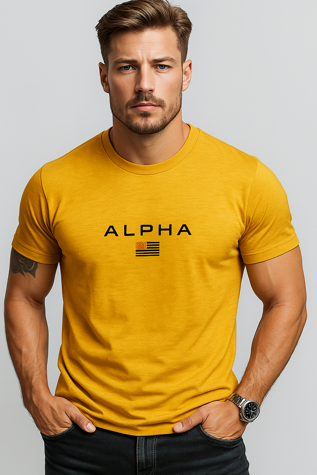 Casual katoenen T-shirt met ronde hals voor heren – Simon