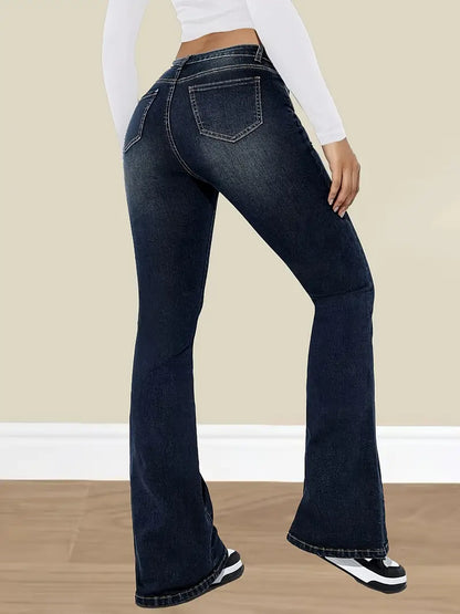 Casual slim-fit flare jeans voor dames – Nancy