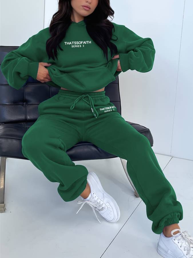 Comfortabele Polyester Joggingpak en Hoodie Set - Eline