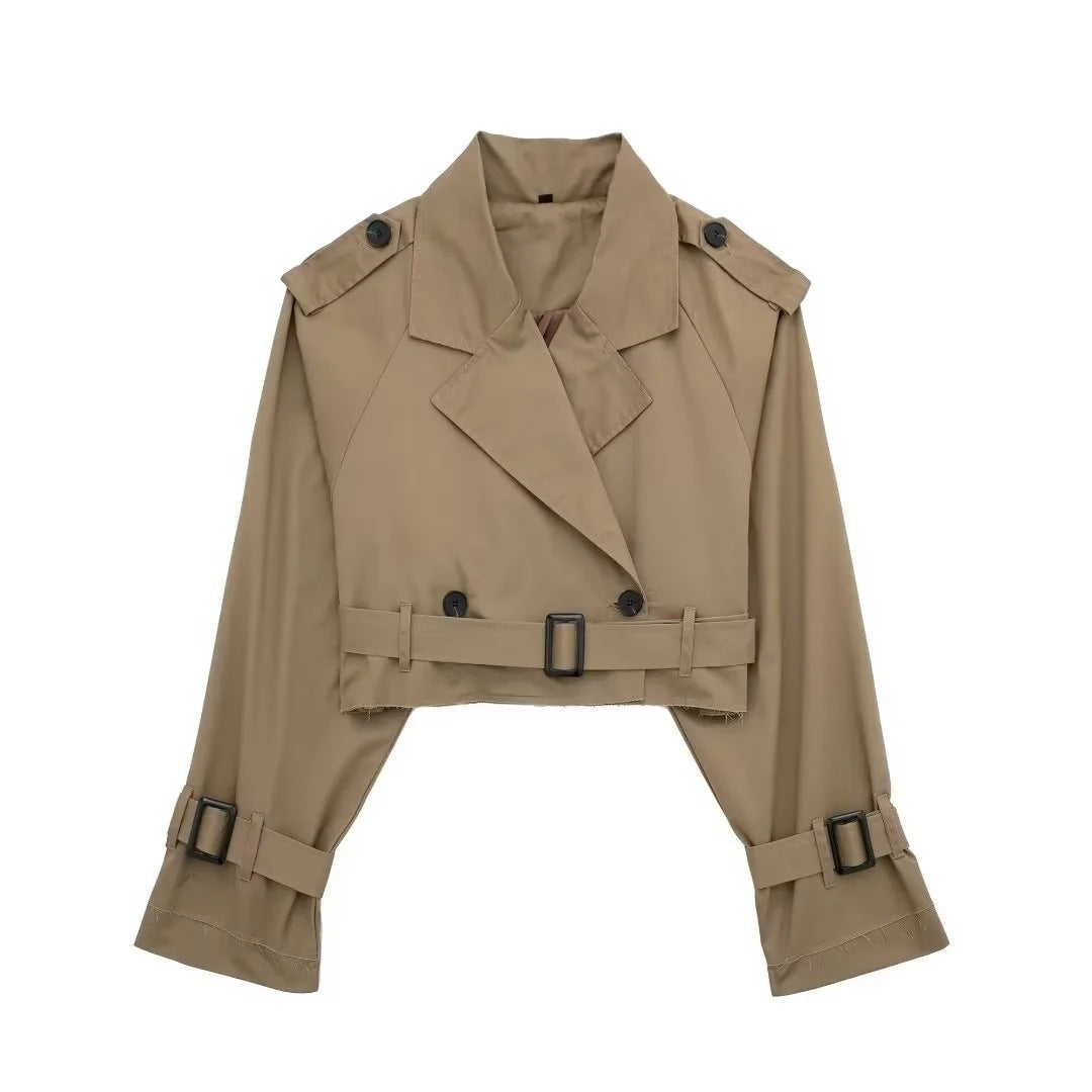 Korte Trenchcoat voor Dames in Herfststijl – Yara