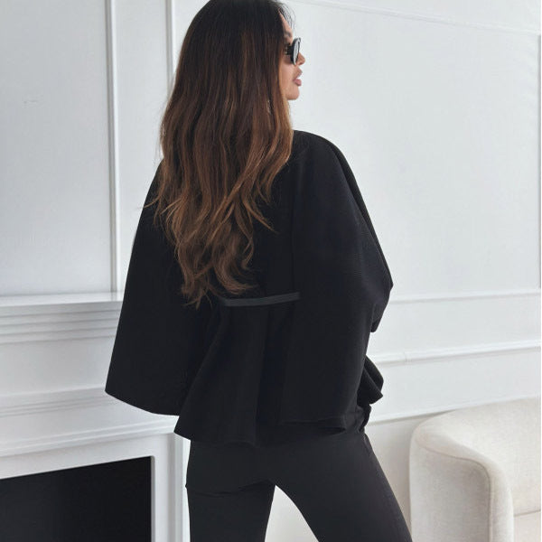 Stijlvolle Wollen Trui Met Batwing Mouwen - Eva