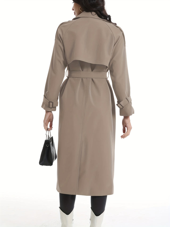 Lange dubbelzijdige trenchcoat met riem – Mila
