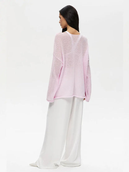Oversized gehaakte trui met holo-effect voor dames – Fleur