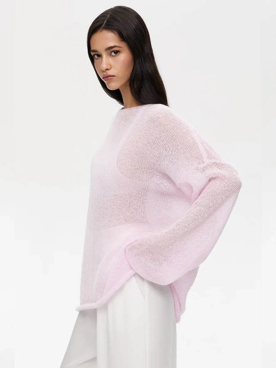 Oversized gehaakte trui met holo-effect voor dames – Fleur