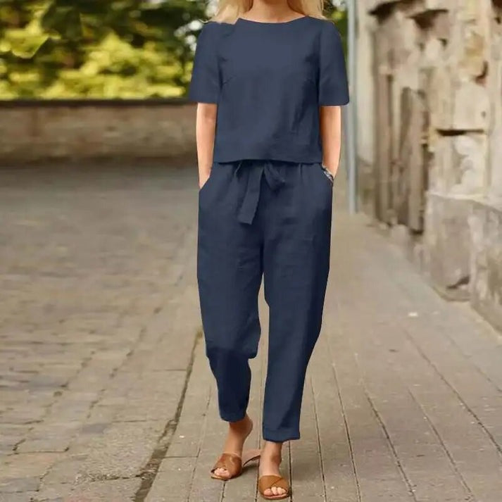 Lichte lente-zomer dames set met chique pasvorm – Michelle