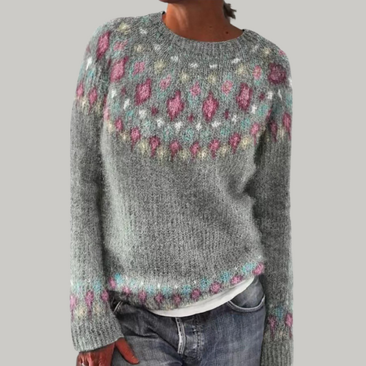 Casual gebreide trui met stijlvol patroon – Sophie
