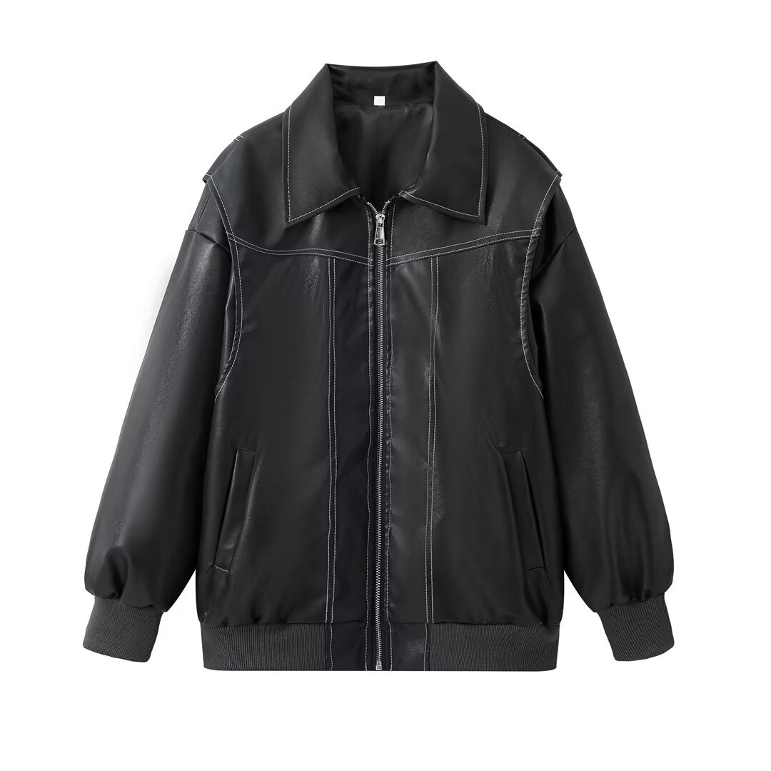 Synthetisch leren bomberjack voor dames – Sophia