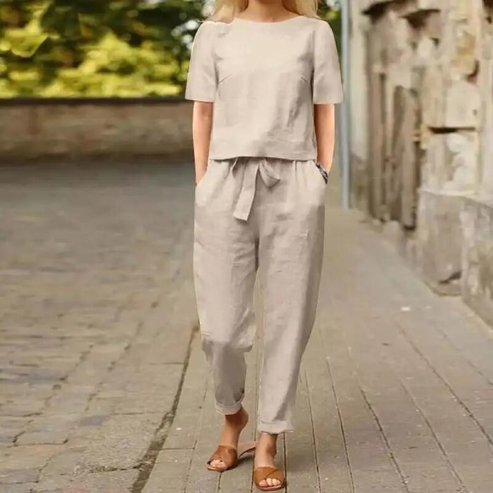 Lichte lente-zomer dames set met chique pasvorm – Michelle