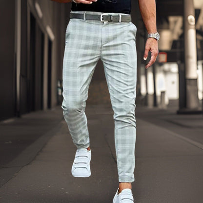 Heren Chino Broek Geruit Comfortabel Casual Kleding – Bram