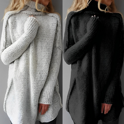 Lange gebreide trui voor warmte en stijl – Noa