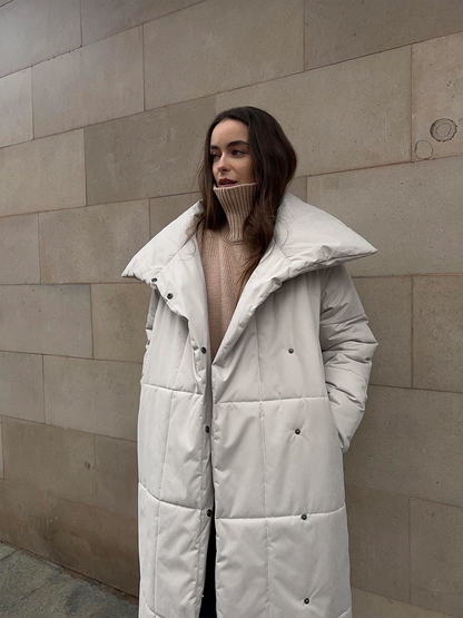Winddichte Lange Dames Puffer Parka voor Winter – Sara
