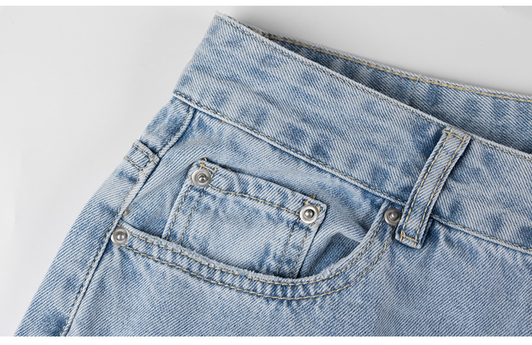 Hoge taille gescheurde rechte jeans voor dames – Naomi