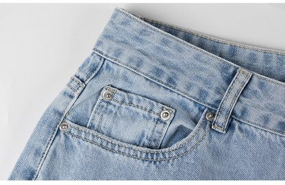 Hoge taille gescheurde rechte jeans voor dames – Naomi