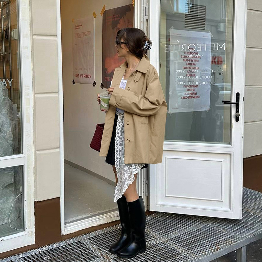 Korte trenchcoat windjack voor dames – Esmée