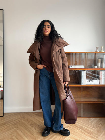 Winddichte Lange Dames Puffer Parka voor Winter – Sara