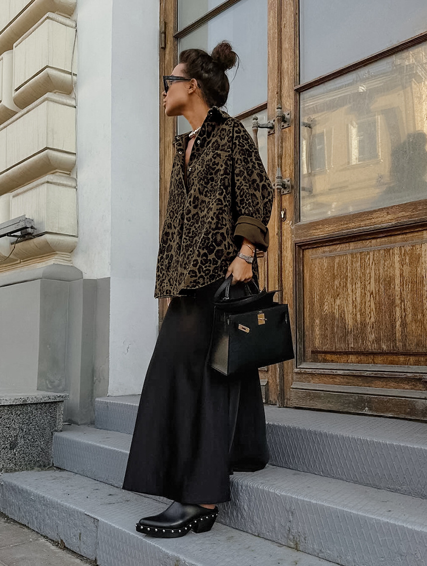 Luipaardprint Dames Shacket met Knopen – Kate
