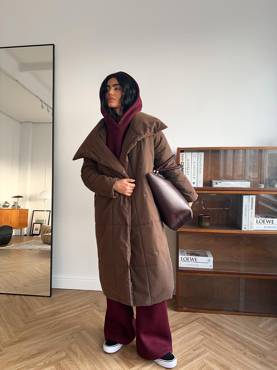 Winddichte Lange Dames Puffer Parka voor Winter – Sara