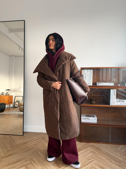 Winddichte Lange Dames Puffer Parka voor Winter – Sara