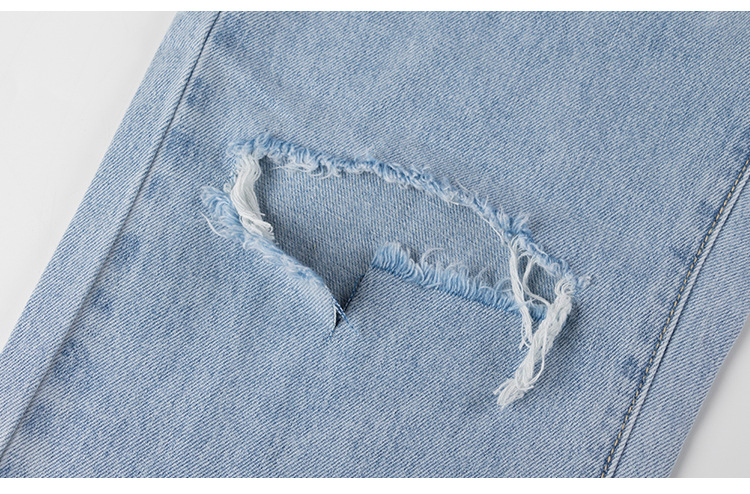 Hoge taille gescheurde rechte jeans voor dames – Naomi
