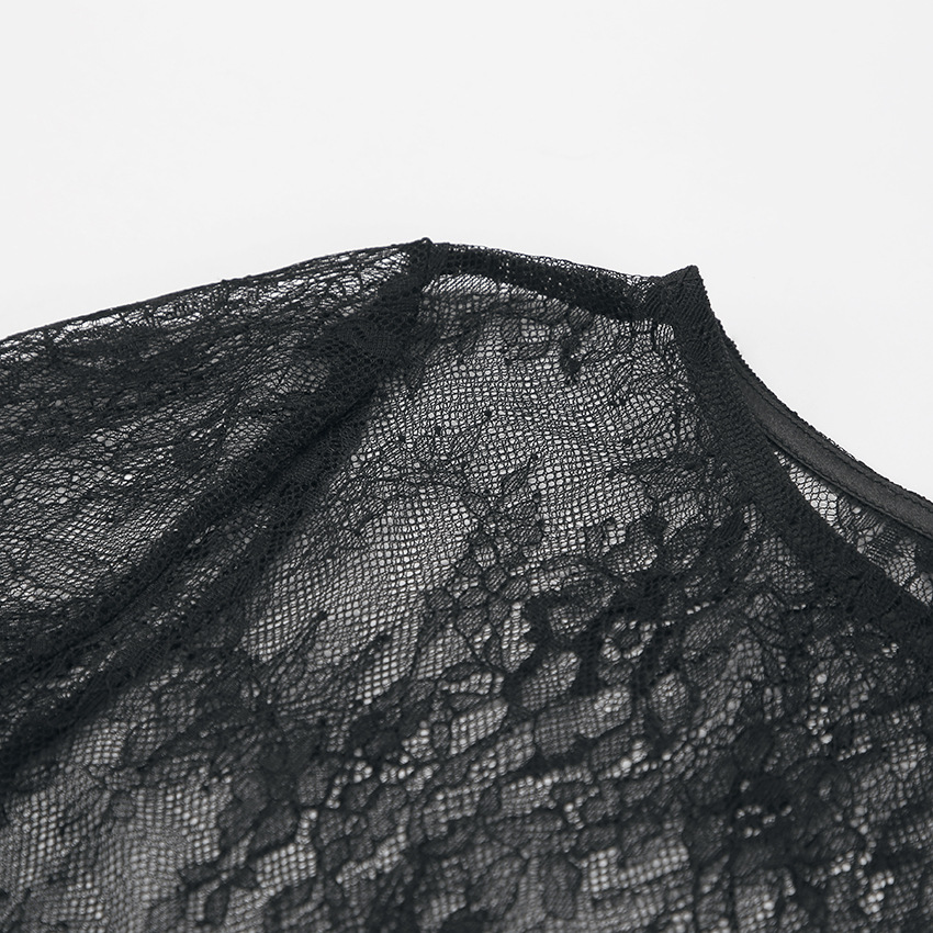 Transparante Brokaat Blouse Zwart voor Dames – Sophie