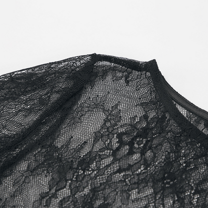 Transparante Brokaat Blouse Zwart voor Dames – Sophie
