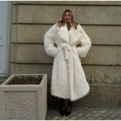Lange nep-bontjas met luxe uitstraling – Vivienne