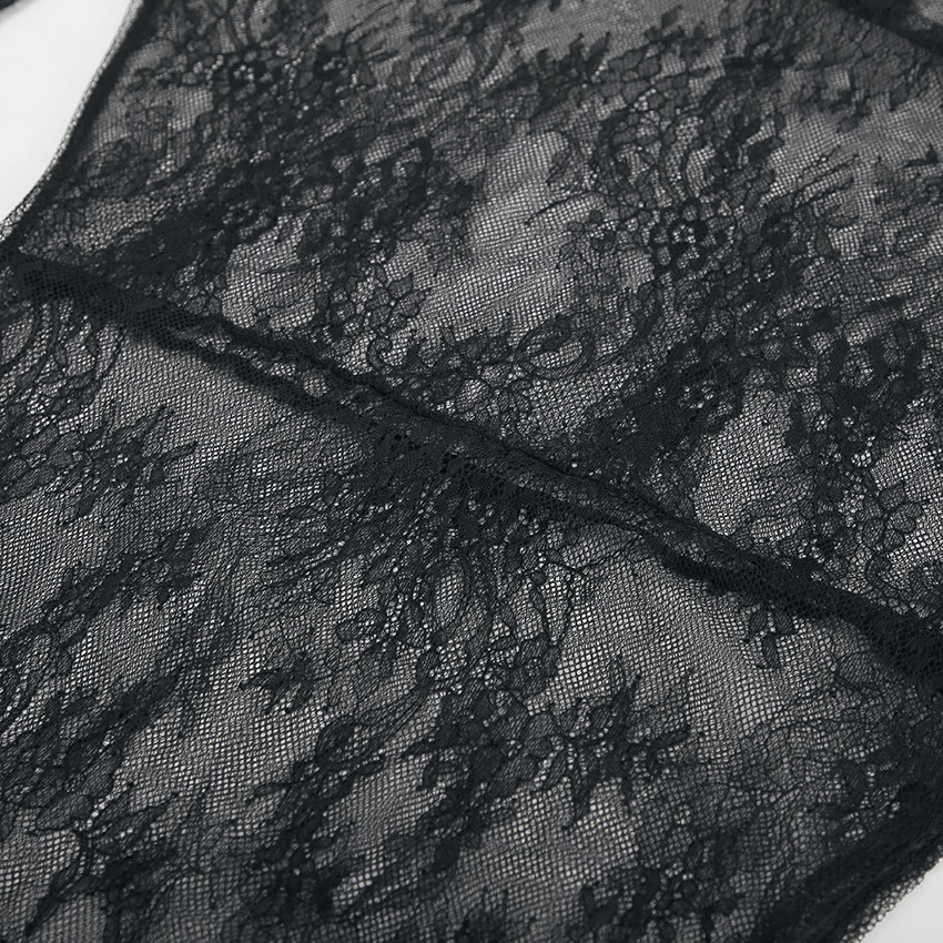 Transparante Brokaat Blouse Zwart voor Dames – Sophie