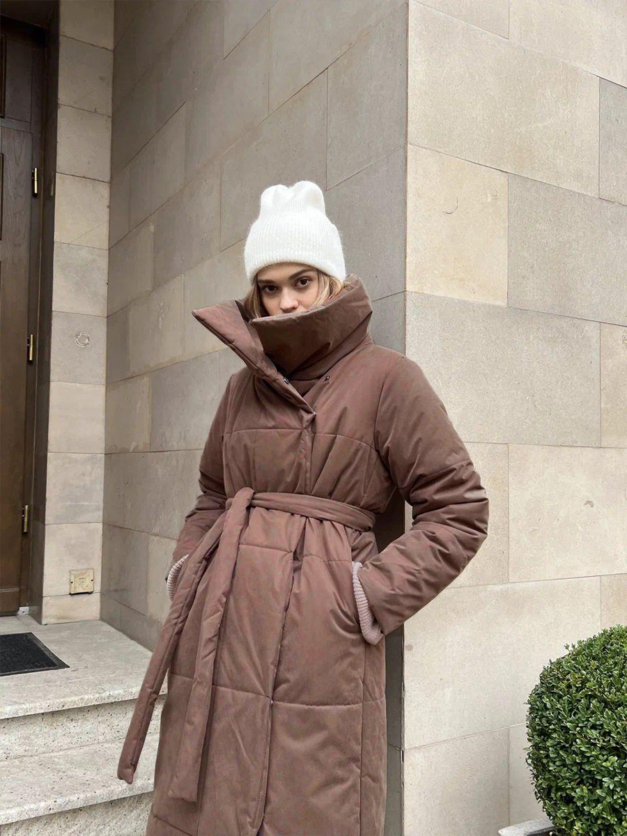 Winddichte Lange Dames Puffer Parka voor Winter – Sara