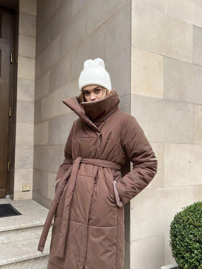 Winddichte Lange Dames Puffer Parka voor Winter – Sara