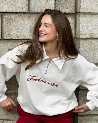 Oversized Zip-Up Polo Sweatshirt met Kraag – Sophie
