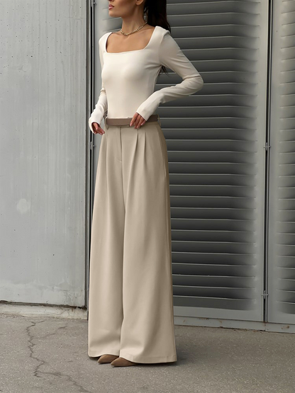 Elegante wijde pijpen tailored broek voor dames – Isabella