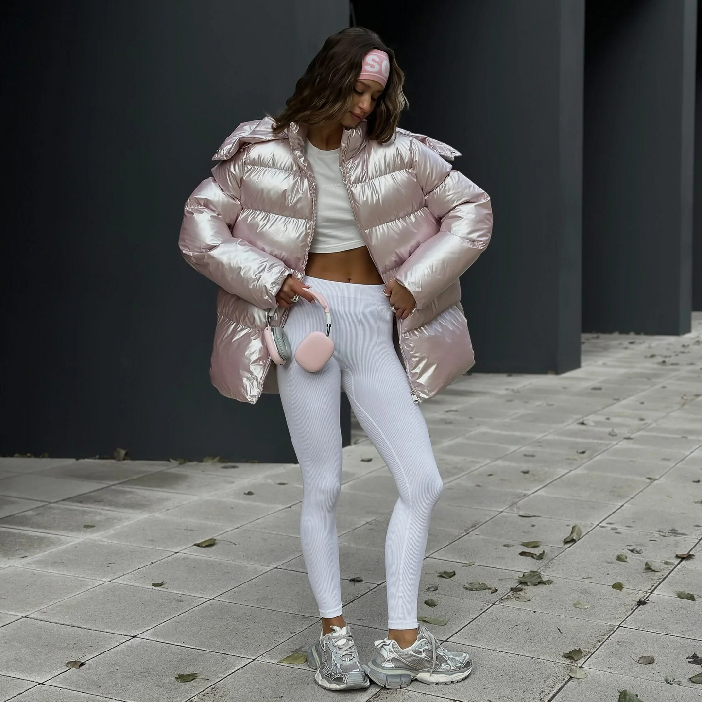 Oversized metallic satijnen pufferjas voor dames – Nova