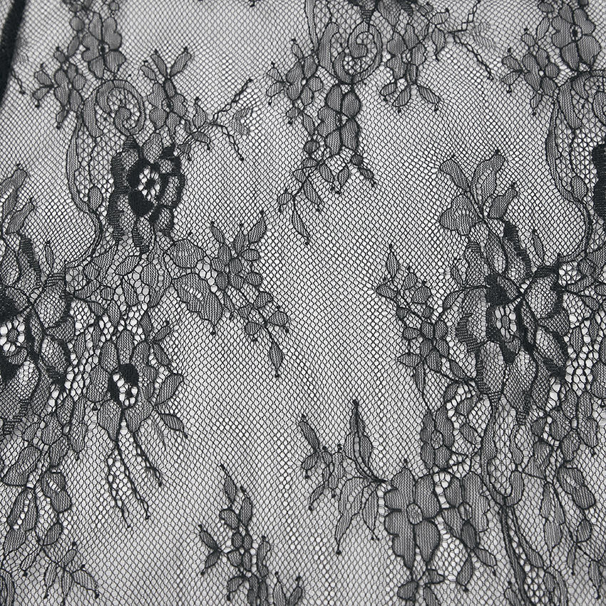 Transparante Brokaat Blouse Zwart voor Dames – Sophie
