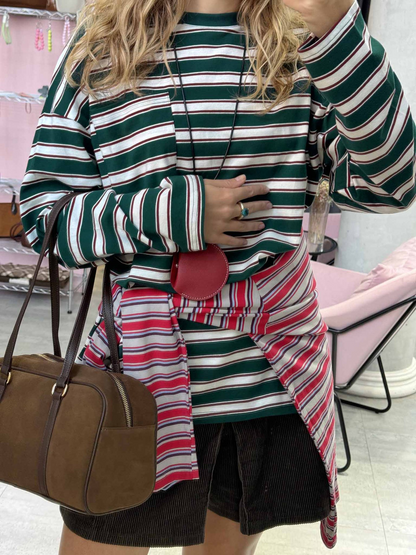 Oversized gestreepte dames top met lange mouwen – Lisa