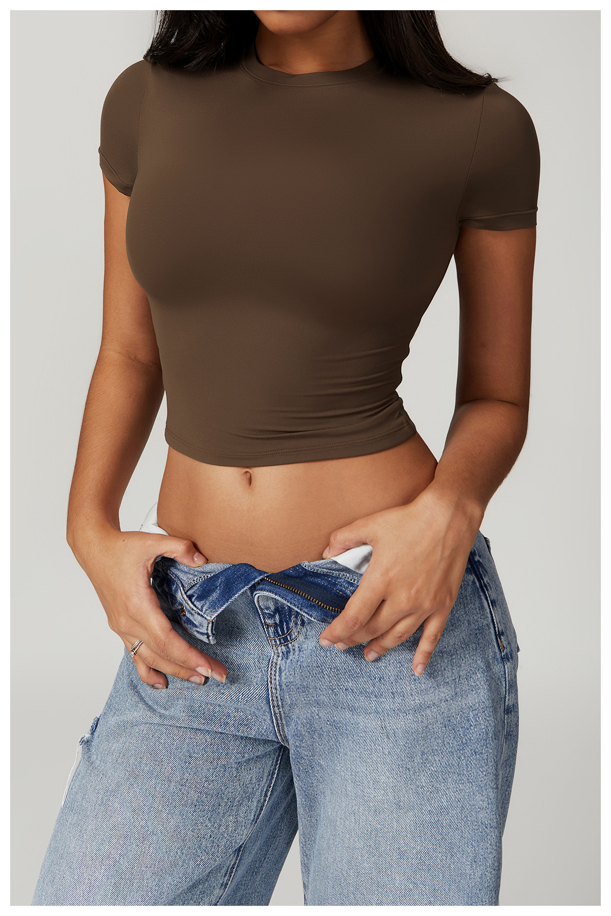 Casual cropped T-shirt met korte mouwen – Sophie