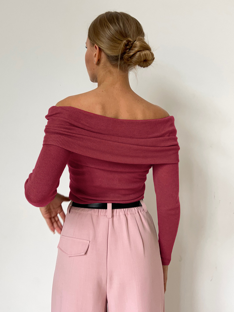 Elegante off-shoulder gebreide trui met lange mouwen – Isabella