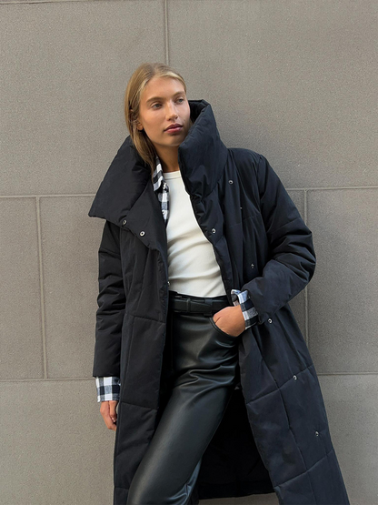 Winddichte Lange Dames Puffer Parka voor Winter – Sara