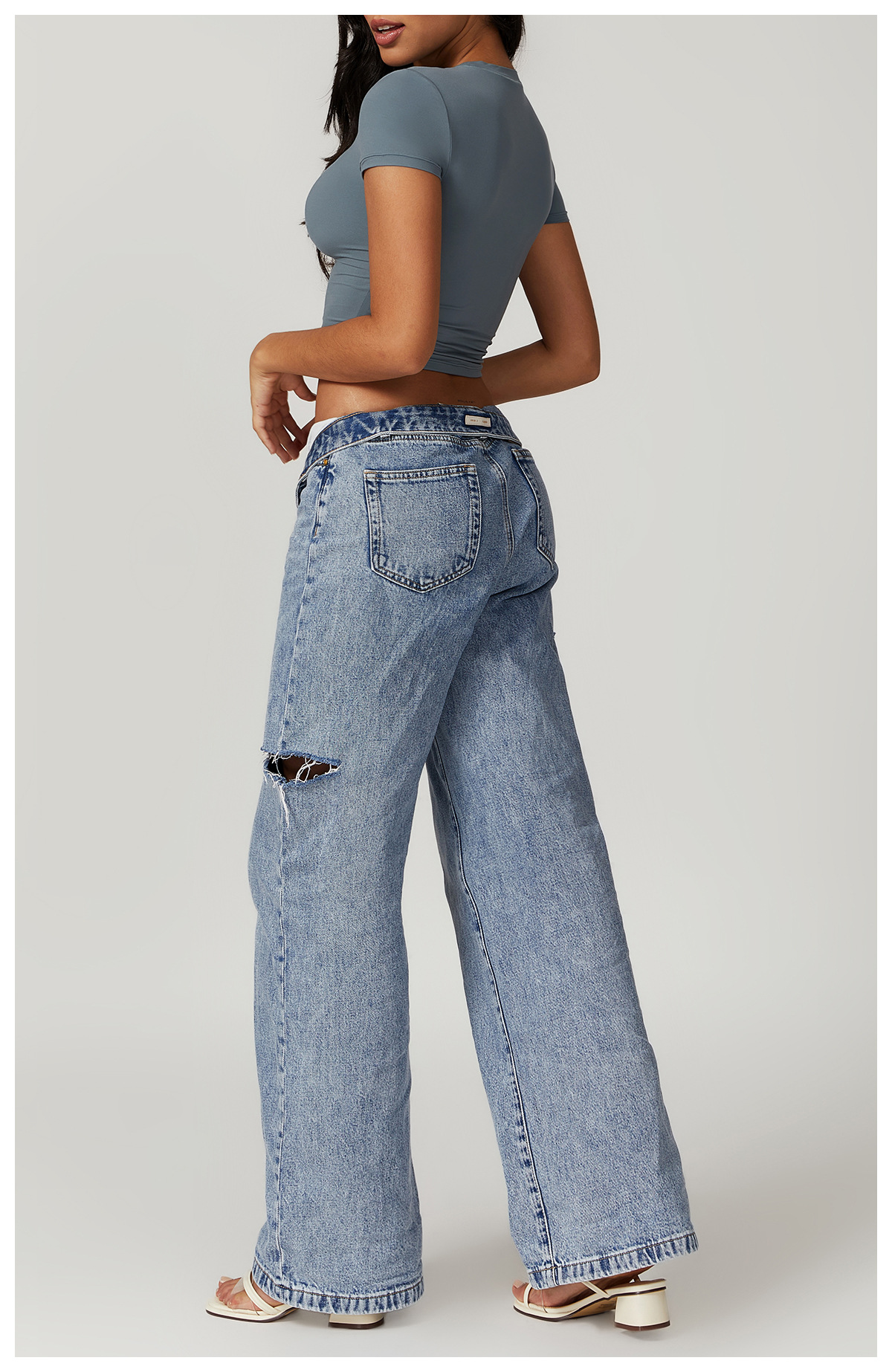 Casual cropped T-shirt met korte mouwen – Sophie