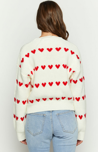 Losse gebreide harttrui voor een speelse look – Emma