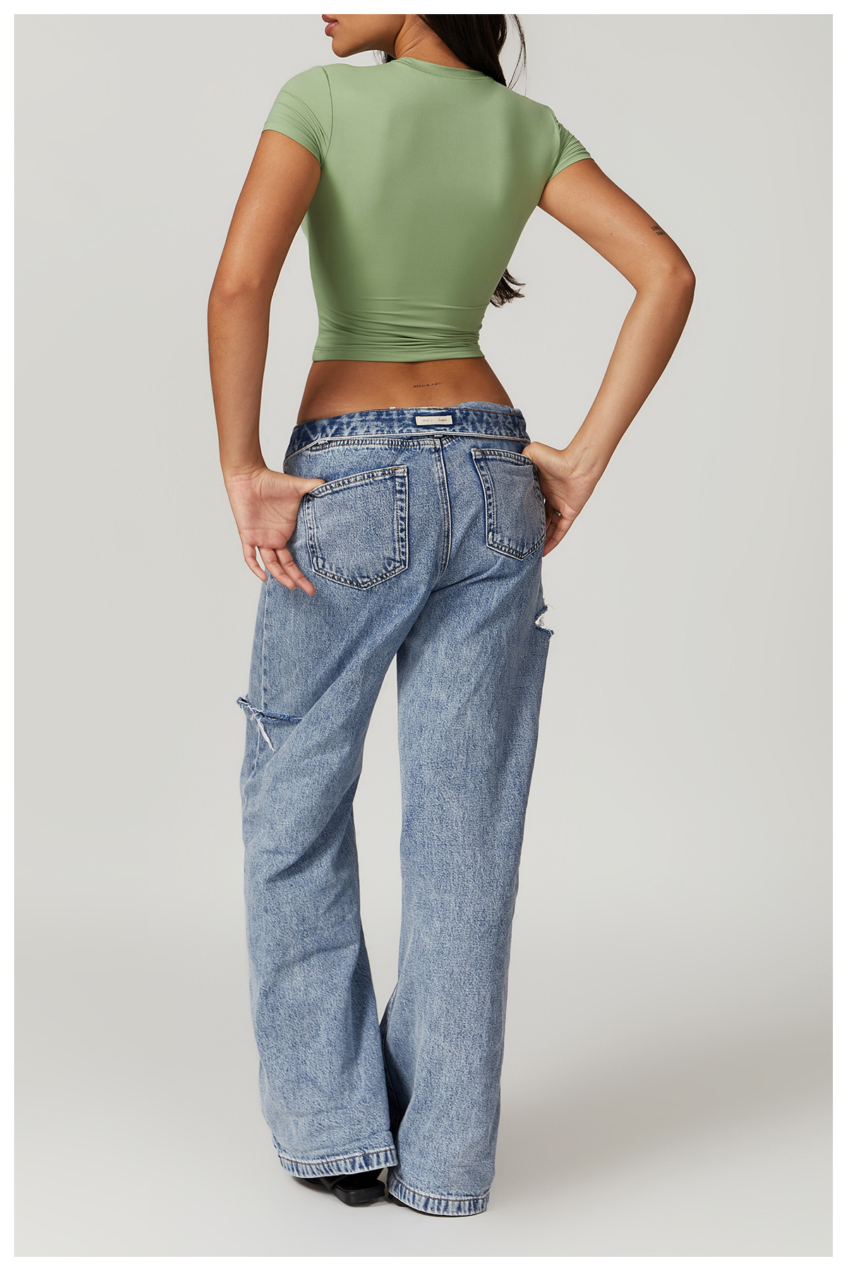 Casual cropped T-shirt met korte mouwen – Sophie