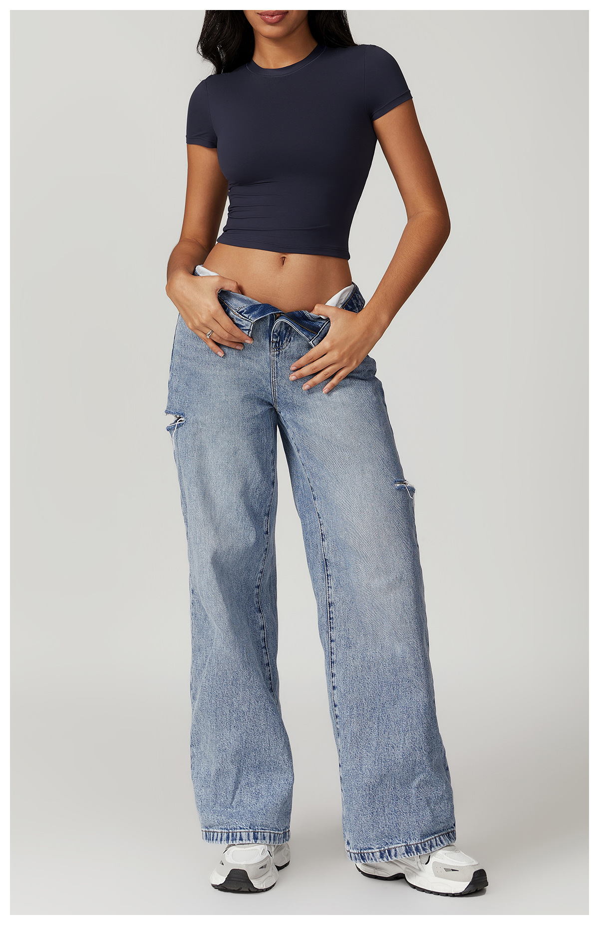 Casual cropped T-shirt met korte mouwen – Sophie