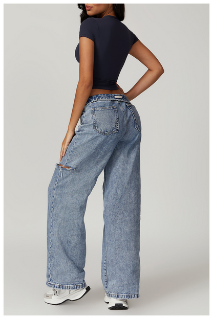 Casual cropped T-shirt met korte mouwen – Sophie