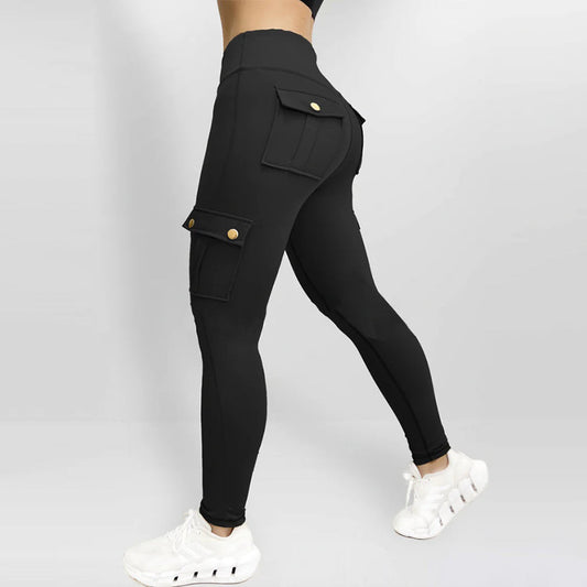 Dames leggings met hoge taille en zakken – Sweynie